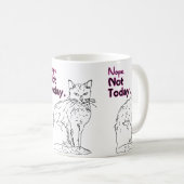 いいえ 今日はダメ 猫のイラスト コーヒーマグカップ (正面右)