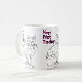 いいえ 今日はダメ 猫のイラスト コーヒーマグカップ (正面左)