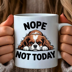いいえ、今日は無理!ユーモア溢れるパグ犬のミーム コーヒーマグカップ