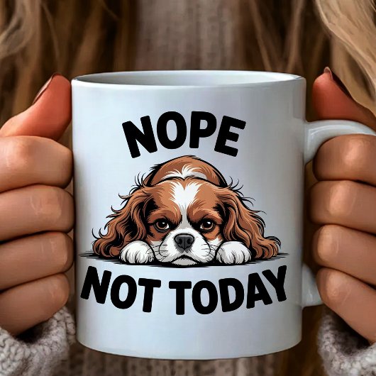 いいえ、今日は無理!ユーモア溢れるパグ犬のミーム コーヒーマグカップ