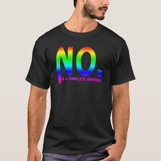 いいえ。完全な文章のステッカー Tシャツ (正面)