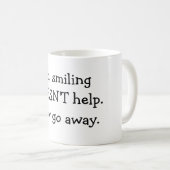 いいえ、微笑して救済しません。今度は立ち去って下さい コーヒーマグカップ (正面右)