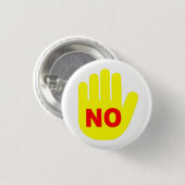 "いいえ"手ボタン 缶バッジ (正面&裏面)