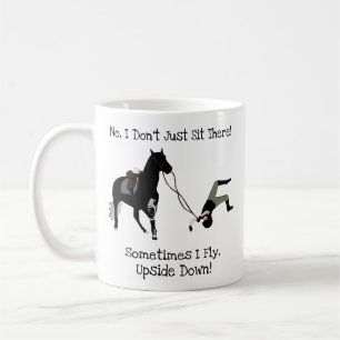 いいえ、私はただ馬の馬に座るだけでおもしろいはない コーヒーマグカップ