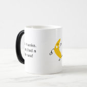 いいえ、結構です。! 私はちょうどバナナを食べました! マグ (正面左)