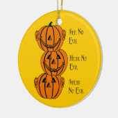 いいえ、聞こえない、悪話いパンプキンのオーナメント セラミックオーナメント (左)