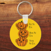 いいえ、聞こえない、話悪いパンプキンキーチェーン キーホルダー (正面)