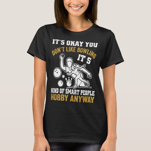 いいからボーリングレトロボーリング弓が嫌い Tシャツ (正面)