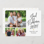 いいなぞ3枚の写真が新年のカードをめでたく シーズンカード (正面/裏面)
