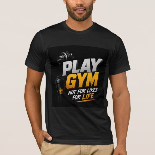 💪 いいねのためでなく人生のためのジム 💪 Tシャツ (正面)