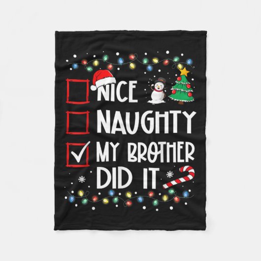 いいね兄いけな弟がリストクリスマスSanta Cla フリースブランケット (正面)