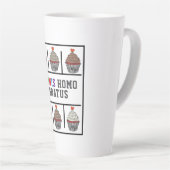 いいね、グリッド、ラテン語。 カフェラテマグ (右アングル)