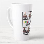 いいね、グリッド、ラテン語。 カフェラテマグ (左アングル)