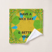 いいインスパイア日を過ごし、よりよい夜を過ごす バスタオルセット (ウォッシュタオル)