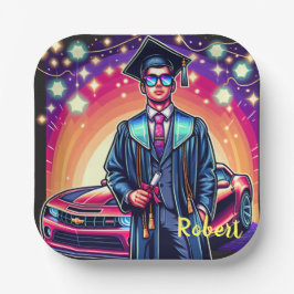 いいクール車の卒業生カスタム ペーパープレート