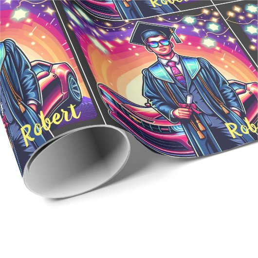 いいクール車の卒業生カスタム ラッピングペーパー (ロールコーナー)