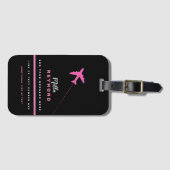 いいモダンピフェミニンックブラック航空旅行 ラゲッジタグ (正面横)