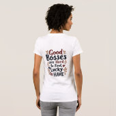 いい上司は見つけるのが難しい だからラッキー Tシャツ (裏面フル)