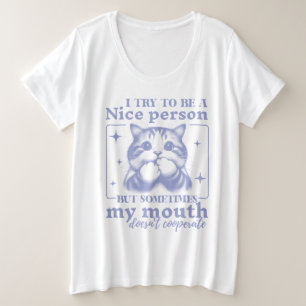 いい人のおもしろいレトロ プラスサイズTシャツ