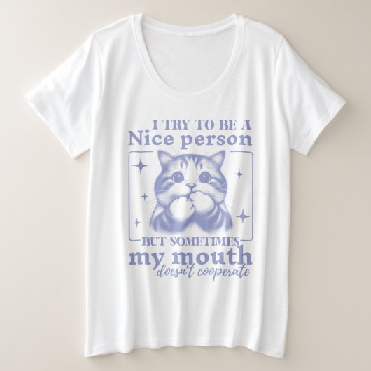 いい人のおもしろいレトロ プラスサイズTシャツ (デザイン正面)