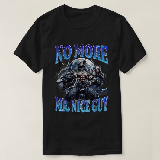 いい人終わり おもしろアルファウルフダディ・ミーム Tシャツ (デザイン正面)