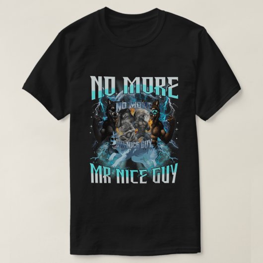 いい人終わり おもしろアルファウルフミーム パパ Tシャツ (デザイン正面)