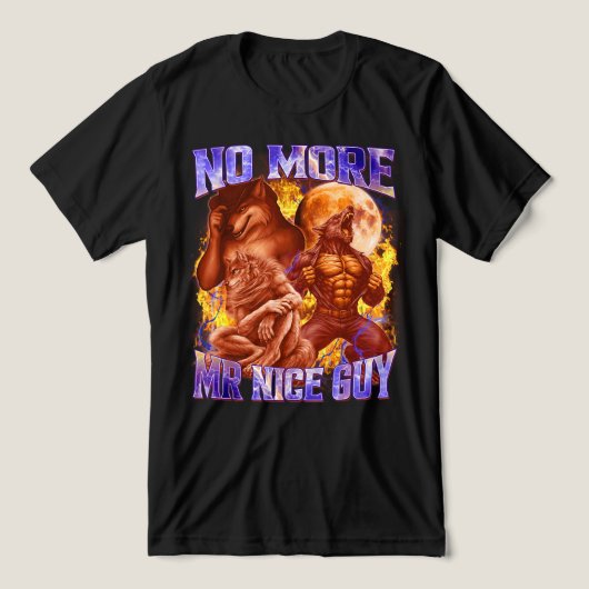 いい人終わり おもしろアルファウルフミーム 異常な トライブレンドＴシャツ (デザイン正面)