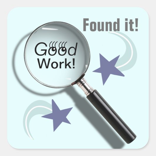 いい仕事が見つかった!(学生ステッカー) スクエアシール (正面)