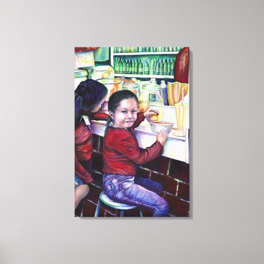 いい女の子はみんなアイスクリームを食べる キャンバスプリント (正面)