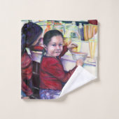 いい女の子はみんなアイスクリームを食べる バスタオルセット (ウォッシュタオル)