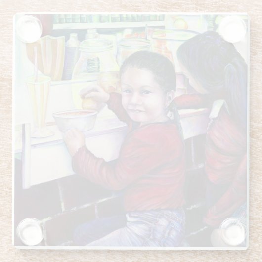 いい女の子は皆アイスクリームを食べる ガラスコースター (裏面)