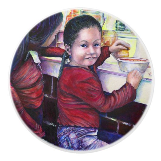 いい女の子は皆アイスクリームを食べる セラミックノブ (正面)