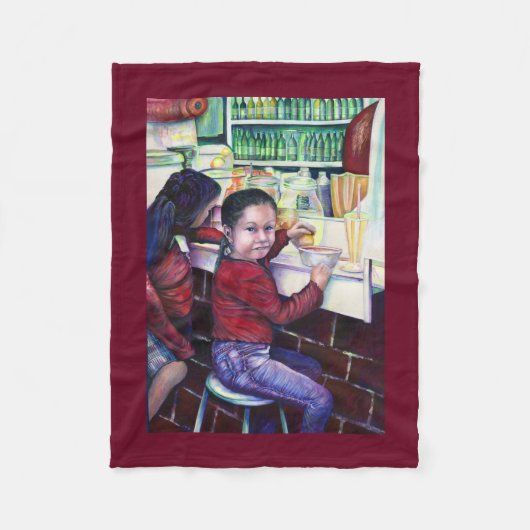 いい女の子は皆アイスクリームを食べる フリースブランケット (正面)