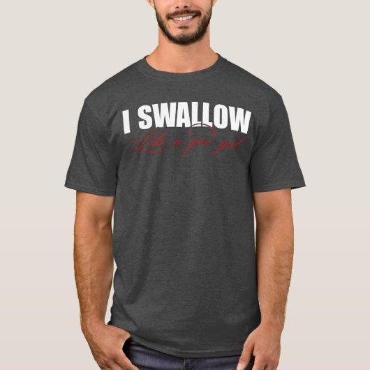 いい女の子らしく飲み込む アパレル レトロ Tシャツ (正面)