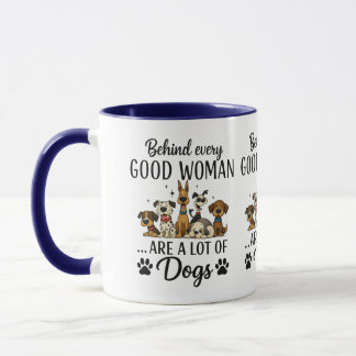 いい女の背後にはたくさんの犬がいる マグカップ