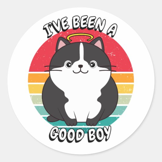 いい子だった – 太った猫 ラウンドシール (正面)