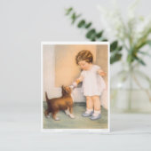 いい子だ！コリー縁どはがき ポストカード (スタンド正面)