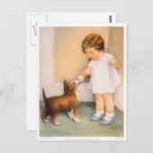 いい子だ！コリー縁どはがき ポストカード (正面/裏面)