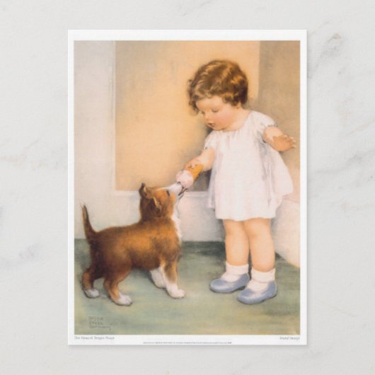 いい子だ！コリー縁どはがき ポストカード (正面)