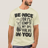 いい子でなければ唾を吐くバルブおもしろい Tシャツ (正面)