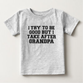 いい子にしようとするけどおじいちゃん似 ベビーTシャツ