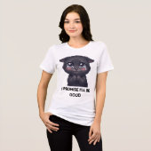 いい子にするよ 絵文字 泣く黒猫 トライブレンドＴシャツ (正面全面)