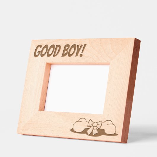 いい子の犬の骨 レーザー彫刻フレーム (左)