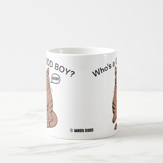 いい子は誰だ?ブラウンタビーキャットマグ コーヒーマグカップ (中央)