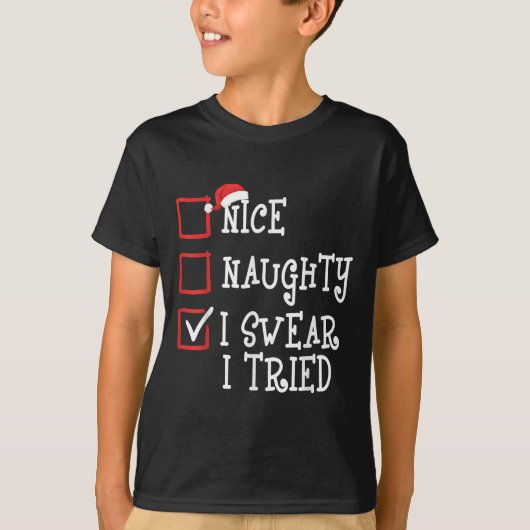 いい子悪い子ホントに頑張ったクリスマス Tシャツ (正面)