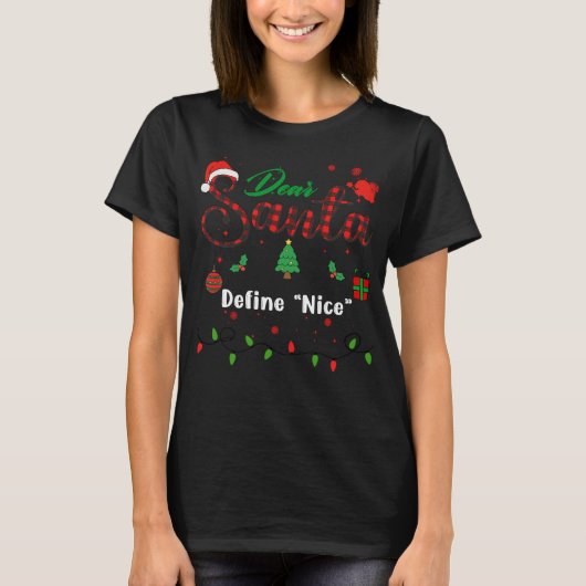 「いい子」なクリスマスのサンタへの手紙 ペア Tシャツ (正面)