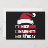 いい悪い 私の誕生日クリスマスリスト サンタ シーズンカード (正面)