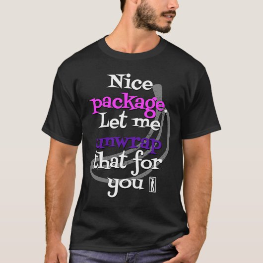いい感じの包装ですね。開けて差し上げましょうか Tシャツ (正面)