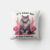 いい日だ – Cat Dayお祝い クッション (正面)