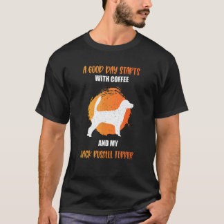いい日はコーヒーと私のジャック・ラッセルTから始まる Tシャツ